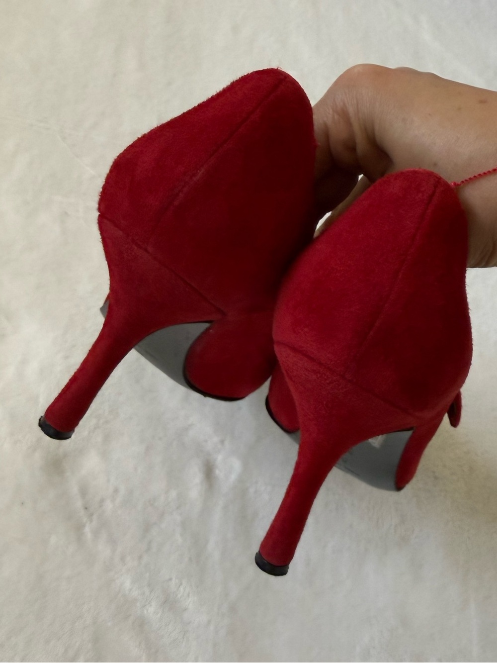 Via Spiga Red Suede Mary Jane Pumps | Made in Italy | Size 8 - Picture 4 of 10